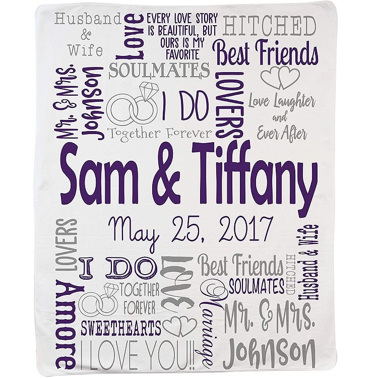 personalized wedding blanket